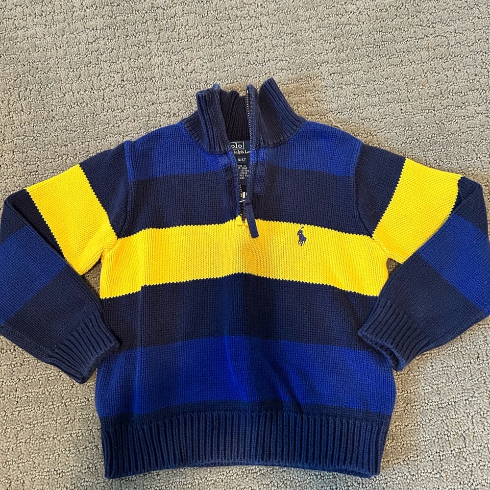 Boys Ralph Lauren quarter zip sweater size 4t